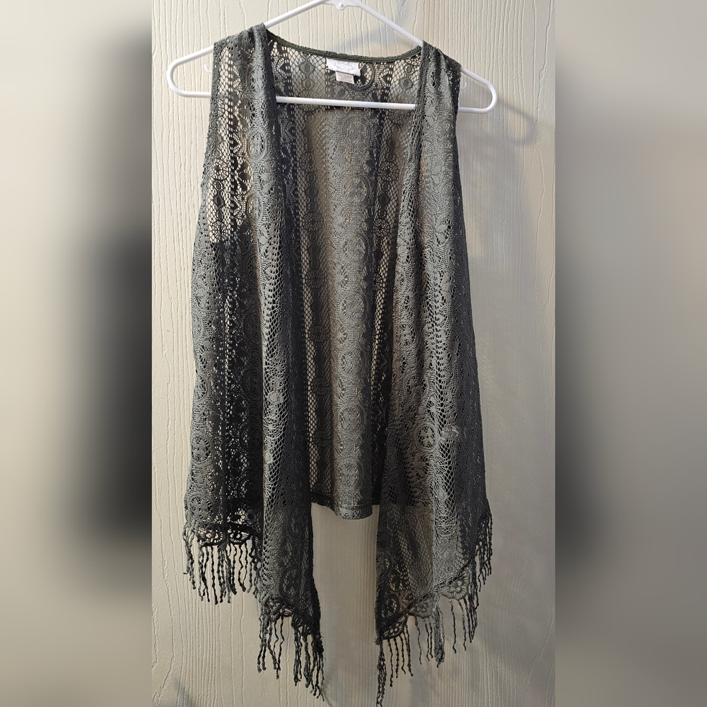 Hippyish Olive Vest From Bella Du Jour, Sz M